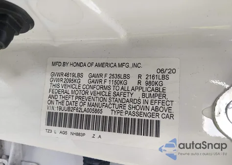 2020 Acura Tlx A-Spec/A-Spec W/Red Leather из США, поврежденный, VIN 19UUB2F62LA005865